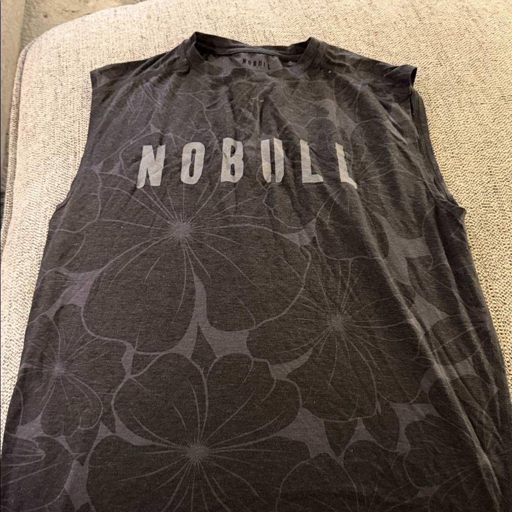 NOBULL Charcoal Floral Sleeveless Tee